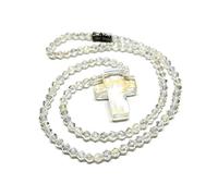 Chapelet avec perles de cristal - Pendentif à suspendre pour prière religieuse, méditation et guérison spirituelle | Bijoux durables pour femmes, hommes, yoga, 8.19x2.34in, Cristal