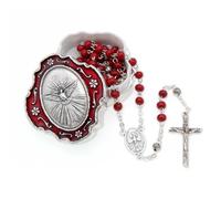 Chapelet catholique avec coffret cadeau souvenir en métal, Pas de gemme