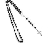 Chapelet catholique fait à la main avec perles rondes en verre - Pendentif religieux pratique et agréable