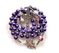Chapelet catholique - Perles en céramique avec breloque en forme de figurine sacrée pour prière, usage quotidien, occasions spirituelles, fidèles et fidèles