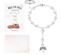 Chapelet Catholique Voiture, Saint Christophe Pour Voiture - Amulette et Chapelet de Prières Porte Bonheur Holy, Décoration Intérieure Auto - Cadeau Chrétien Idéal Pour Baptême Noël Anniversaire