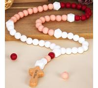 Chapelet de bébé en silicone avec croix, cadeau de baptême, chapelet de dentition pour garçon, fille, enfants, mon premier chapelet catholique, cadeaux religieux, décorations de fête chrétienne