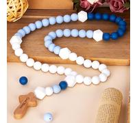 Chapelet de bébé en silicone avec croix, cadeau de baptême, chapelet de dentition pour garçon, fille, enfants, mon premier chapelet catholique, cadeaux religieux, décorations de fête chrétienne