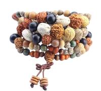 Chapelet de graines de Bodhi naturelles et créatives, dix-huit graines originales Lohan, 108 pièces, perles de Bouddha, graines de Bodhi en jade blanc