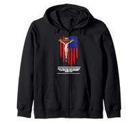 Chapelet de Jésus Crucifix Drapeau Américain Patriotique Sweat à Capuche