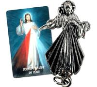 Chapelet de miséricorde divine pièce maîtresse Jésus I Trust In You Charm pièce