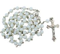 Chapelet de perles de verre blanches de 6 mm, idéal pour les femmes ou les filles (5)