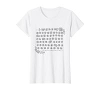 Chapelet de prière Floral Marie Dévotion Religieuse T-Shirt Graphique avec Valeur, Femme, Blanc, L