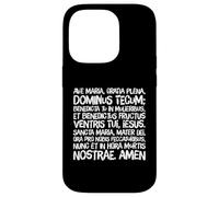 Chapelet de prière Latin Je Vous salue Marie Sainte Mère Coque pour iPhone 14 Pro