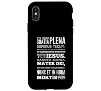 Chapelet de prière Latin Je Vous salue Marie Sainte Mère Coque pour iPhone X/XS