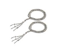 Chapelet De Prière Musulman, 2 Pièces, 99 Perles, Chapelet Islamique Dhikr, Bijoux De Cérémonie Misbaha, Unisexe Pour le Culte, la Prière, Cadeau du Ramadan(Argent)