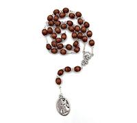 Chapelet de San Michele Corona Angelica en bois 5 mm. Lot de 3 pièces - Fabriqué en Italie, Bois, Pas de gemme