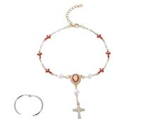 Chapelet de voiture pour rétroviseur, croix de rétroviseur, chapelet de voiture, médaille de voiture et accessoires à suspendre en croix pour décoration intérieure de miroir pour homme et femme