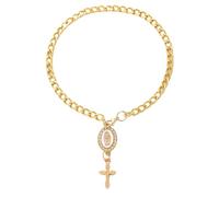 Chapelet de volant, accessoire de rétroviseur croisé, chapelet pour rétroviseur de voiture, breloque de volant, accessoires de vue arrière, rosario pour carros