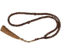 Chapelet en bois de genévrier fait à la main avec 99 perles Tasbeeh Misbaha - Cadeau islamique Tasbih - 5 x 7 mm - Petite taille marron foncé