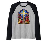 Chapelet en Forme de Croix catholique ornée, œuvre d'art en mosaïque sacrée Manche Raglan