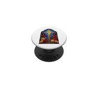 Chapelet en Forme de Croix catholique ornée, œuvre d'art en mosaïque sacrée PopSockets PopGrip Adhésif