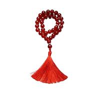Chapelet en perles de verre et pendentifs à franges pour prière, méditations, accessoire de prière, Rouge, taille unique