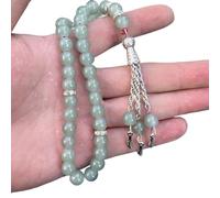 Chapelet en verre avec 33 perles de prière religieuses, bijoux décoratifs, pompons, cadeaux de fête