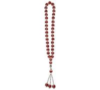 Chapelet Musulman en Résine, orné de Gravures, Design élégant, 7 Couleurs, Unisexe, Surface Lisse, Prise en Main Confortable, Longueur 35 Cm, Diamètre des Perles 12 Mm (Rouge)