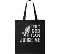 Chapelet Only God Can Judge Me - Sac fourre-tout en coton naturel et écologique - Noir, Noir , Taille unique