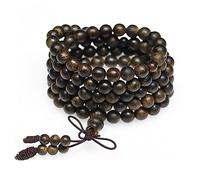 Chapelet Perles - 108 perles en bois d'agar vietnamien - Bracelet de prière en bois de santal pour la méditation