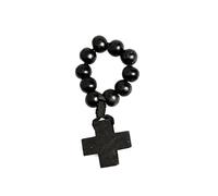 Chapelet religieux en bois décoré avec symbole de foi pour les croyants, perles de prière et symbole d'espoir en bois, One Size, Comme décrit