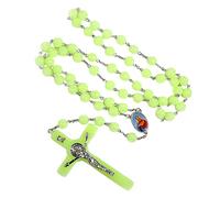 Chapelet religieux pour femme, pendentif en perles de rose avec longue chaîne, bijou spirituel pour usage quotidien, église, cadeau pour elle, foi chrétienne