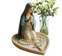 Chapelet religieux Stand - Vierge Marie Jésus Statue en résine, titulaire de perles de prière catholique, affichage d'icône spirituelle, organisateur de chapelet décoratif, décoration sacrée
