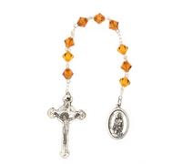 Chapelet Saint-pèlerin fabriqué avec des pierres précieuses, des cristaux autrichiens ou du bois (saint patron des patients atteints de cancer) - Carte sainte St Peregrine, How to Pray Chapelet St