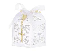 Chapelet souvenir de baptême pour invités avec de perles Mini boîte à | Souvenir de communion pour église, mariage, dimanche de messe, service commémoratif, réunion de famille