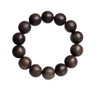 Chapelet unisexe en perles de bois d'agar indonésien - Bracelet mala bouddhiste pour prière et méditation - Pour homme et femme, 20mm12beads