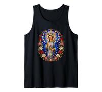 Chapelet Vierge Marie Bleu Manteau Catholique Dévotionnelle Icône Débardeur