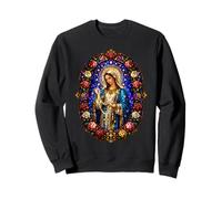 Chapelet Vierge Marie Roses Cathédrale Sacrée Icône Art Sweatshirt