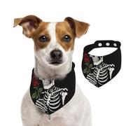 Chapelet vintage en forme de tête de mort, bandanas d'été pour chiens, lavables, réglables et triangulaires, bavoirs mignons pour chiens de taille moyenne et grande taille, chiots et chats, taille M