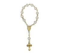 Chapelets de baptême doigt, boule de prière religieuse, perles croisées, faveur de baptême pour femmes et hommes, chapelets à doigt, fausses perles catholiques, baptême, communion, mariage, fête
