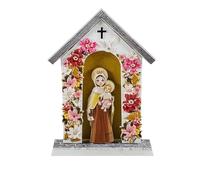 Chapelle Vierge du Carmen pour Enfant patronne des Marins, pêcheurs, Marine, âmes du purgatoire, Protection Contre Les Dangers de la mer en résine MDF 11 x 6 x 15,5 cm