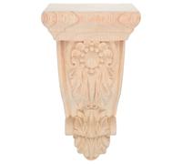 Chapiteau de Colonne Romaine en Bois Massif Kaki, Décor | Style Renaissance Français, Finition Résistante et Surface Peignable, pour Étagères, Comptoirs de Cuisine, Moulures