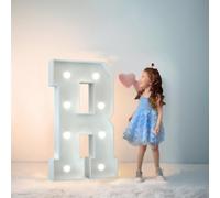 Chapiteau De Décoration De Mariage Avec Lettres Lumineuses, Mosaïque Géante, Chiffres Lumineux LED For 1er Et 18e Anniversaire, Décoration De Fond De Fête(Letter R,70cm/2.3FT)