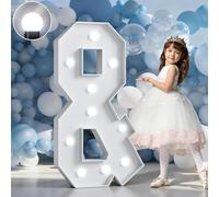 Chapiteau De Décoration De Mariage Avec Lettres Lumineuses, Mosaïque Géante, Chiffres Lumineux LED For 1er Et 18e Anniversaire, Décoration De Fond De Fête(Letter+,120cm/4FT)