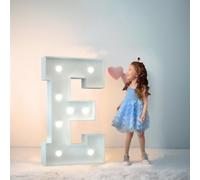 Chapiteau De Décoration De Mariage Avec Lettres Lumineuses, Mosaïque Géante, Chiffres Lumineux LED For 1er Et 18e Anniversaire, Décoration De Fond De Fête(Letter E,120cm/4FT)