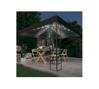 Chapiteau de Jardin avec Guirlande Lumineuse à LED Belvédère de Jardin Pavillon d'Extérieur Tente de Réception 3070306