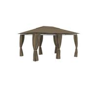 Vidaxl Chapiteau De Jardin Avec Rideaux 4x3 M Taupe 180 G/M²