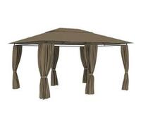 Vidaxl Chapiteau De Jardin Avec Rideaux 4x3 M Taupe 180 G/M²
