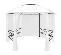Vidaxl Chapiteau De Jardin Avec Rideaux 360x312x265 Cm Blanc 180 G/M² Blanc