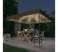 Chapiteau de Jardin Guirlande Lumineuse LED 3x3 m Anthracite Belvédère vidaXL