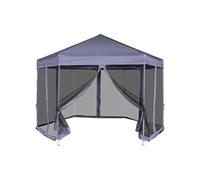 vidaXL Chapiteau hexagonal avec 6 parois latérales 3,6x3,1m Bleu foncé