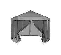 Vidaxl Chapiteau Hexagonal Avec 6 Parois Latérales Gris 3,6 X 3,1 M Gris