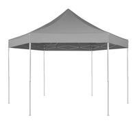Chapiteau Pliable Retractable Hexagonal Gris Tonnelle de jardin Tente vidaXL