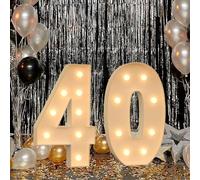 Chapiteau Lumineux Chiffres 40-49 For La Décoration De Fête D'anniversaire LED Grandes Lettres De Chapiteau Éclairées For Fête De Mariage, Festival, Décor D'anniversaire ( Color : 40 , Size : 120cm )